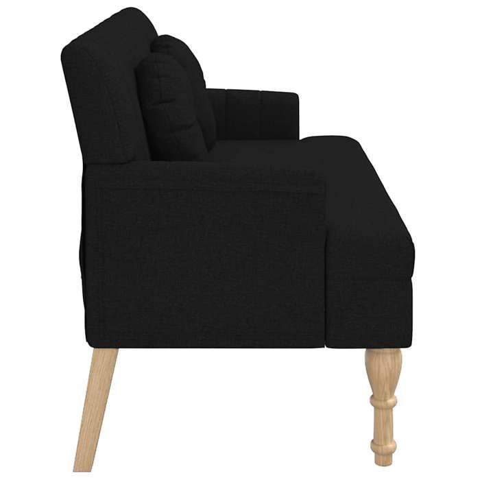 Banc avec coussins noir 113x64 5x75 5 cm tissu_2 ans garantie_81802