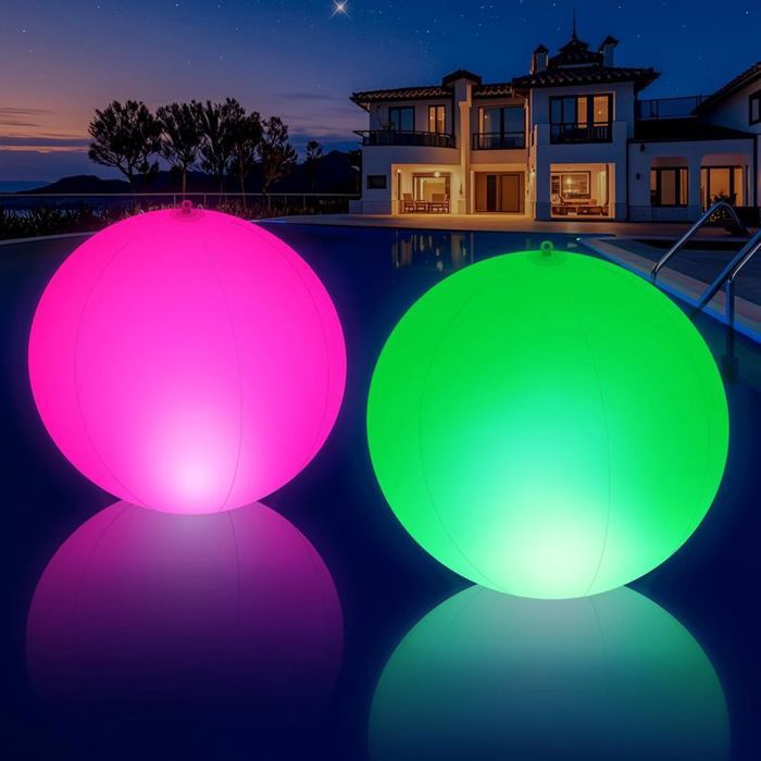 Lampe Solaire Flottante LED Étanche IP68 35cm Couleurs Changeantes – 2 Pièces pour Piscine/Jardin