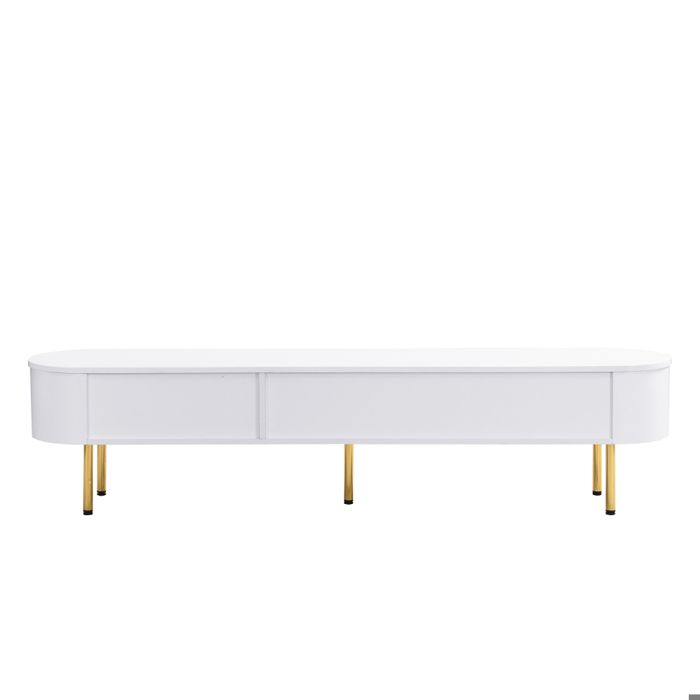 Rangement élégant ensemble meuble TV et table basse avec tiroirs coins arrondis pour salon moderne