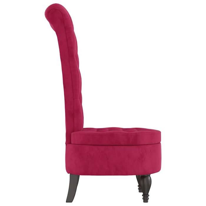 Magnifique Chaise à dossier haut rouge bordeaux conception de bouton - design polyvalent - pour maison - Rouge bordeaux 12.15 kg 202