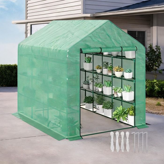 Serre De Jardinage en PE Vert 619.8 x 457.2 x 533.4 cm - Vert PE 619.8 x 457.2 x 533.4 cm Ref TV1A1I