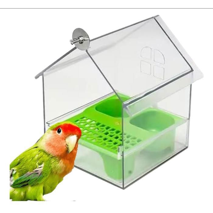 Baignoire pour Perruches Portable - 18 5 X 14 5 X 14 Cm Mangeoire pour Cage À Oiseaux Sûr Durable Et Facile À Nettoyer