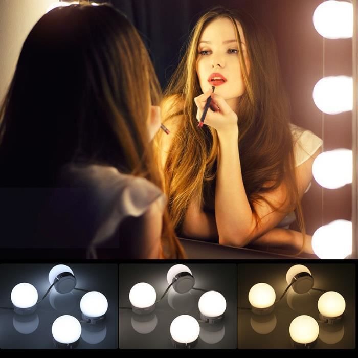 Éclairage de lampe Dimmable lumineux superbe lumière miroir vanité 10 LED  pour le maquillage d'habillage cosmétique - Cdiscount Maison