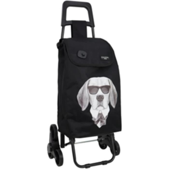 Chariot de courses 2en1 noir 30kg pliable sac amovible 6 roues caddie  courses montant escaliers poussette marché sac réfrigérant