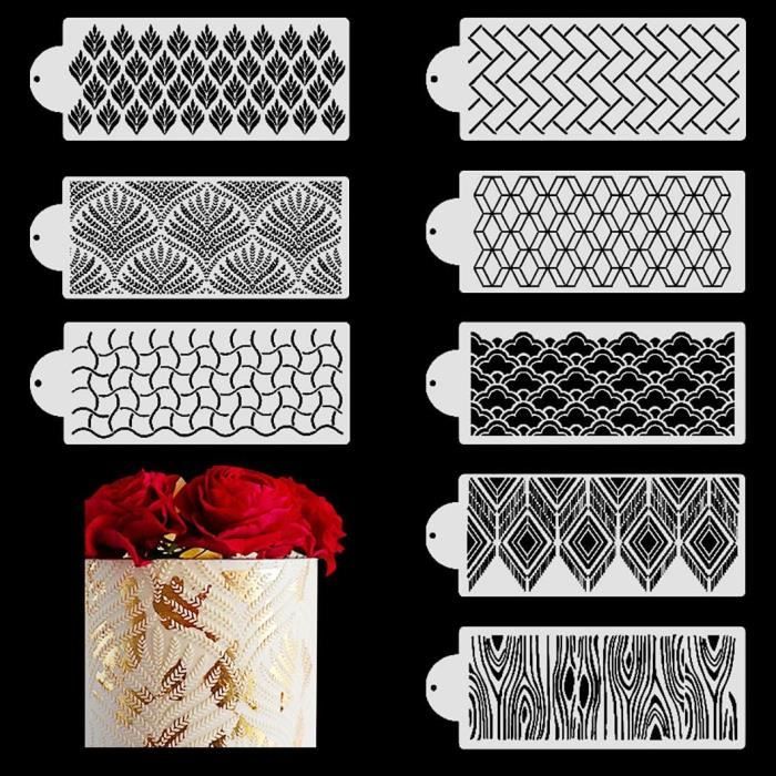 Pochoir à Gâteau Décoration, 6 pièces réutilisables 8 pouces pochoir decoration gateau Pochoirs à gateaux pochoir gateau patisserie pour la cuisson bricolage décoration artisanale Pochoir à Gâteau Décoration, 6 pièces réutilisables 8 pouces pochoir decoration gateau Pochoirs à gateaux pochoir gateau patisserie pour la cuisson bricolage décoration artisanale