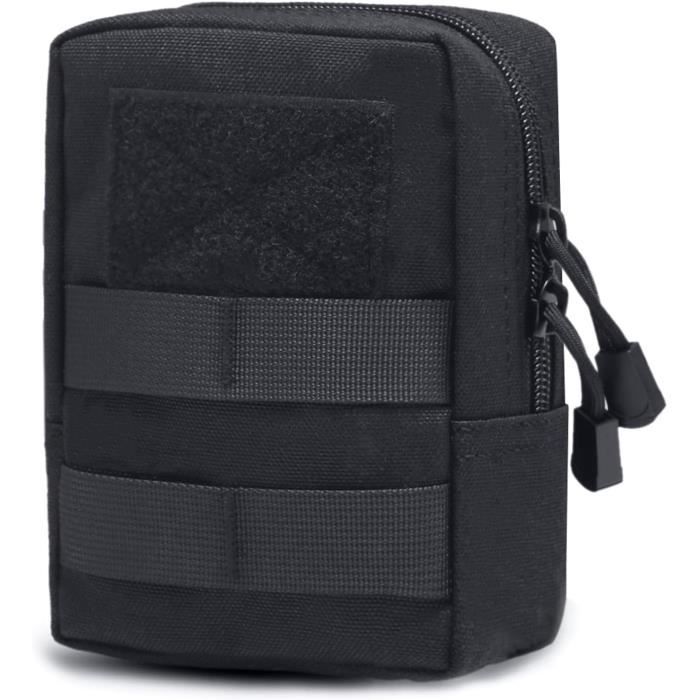 TRIWONDER Sac Tactique Poche Molle Sacoche Ceinture Militaire Pochette EDC pour Randonnée Trekking Camping (A - Noir