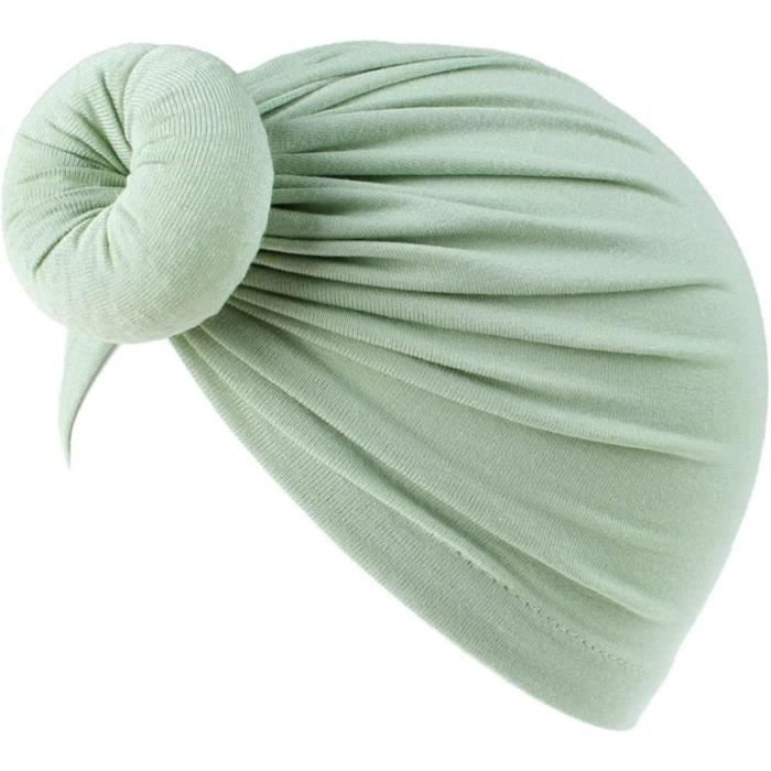 Turban élastique en nylon pour bébé fille, joli chapeau avec nœud
