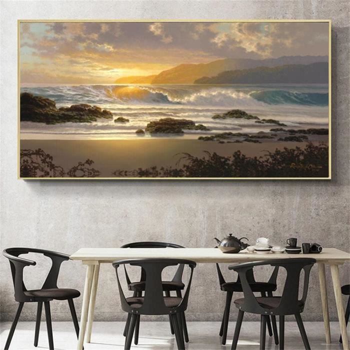 80x45cm coucher du soleil village en pierre - diamant rond complet - 80x45cm