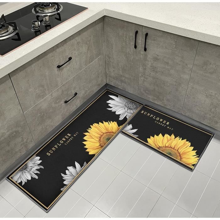 Lot de 2 tapis de cuisine anti-fatigue antidérapants et imperméables
