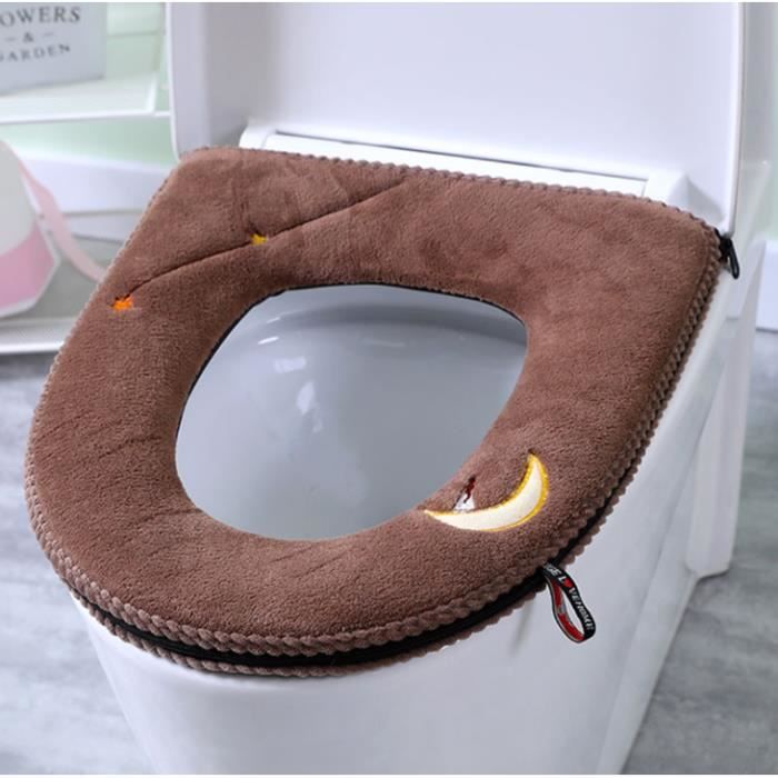 Avec boucle de suspension Housses de siège de toilette épaisses iEasey Lot de 2 housses de siège de WC chauffantes universelles avec fermeture éclair lavables