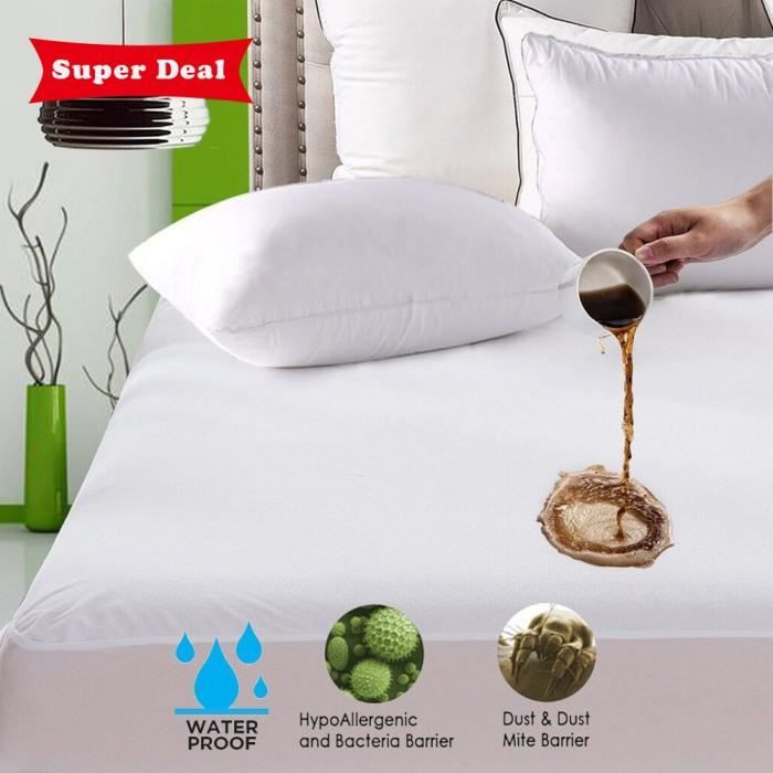 Version 200x200 Cm Lisse Impermeable A L Eau Housse De Matelas Anti Acariens Surmatelas Couvre Lit 46 Achat Vente Protege Matelas Cdiscount