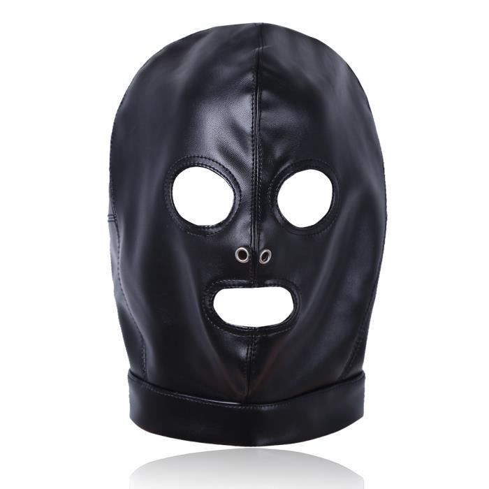 Masque complet sexy BDSM 100 % latex SM masque visage cos fête avec  fermeture éclair, Noir : : Santé et Soins personnels