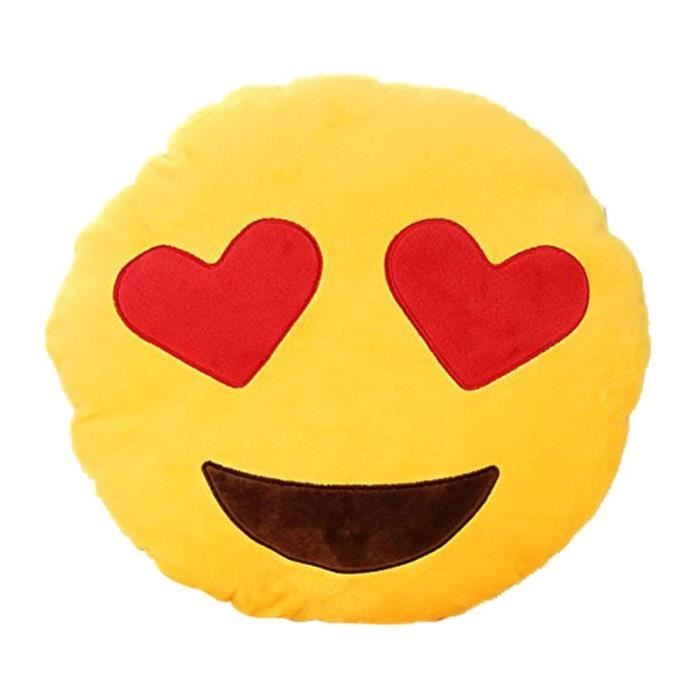 Go4U Rond Coussin / Oreiller Emoji en PP Coton et Peluche