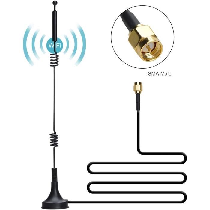 Superbat Antenne 4G LTE Dual Band MIMO Magnetic Mount Antenne Omni-Directional Dual Avec Câble
