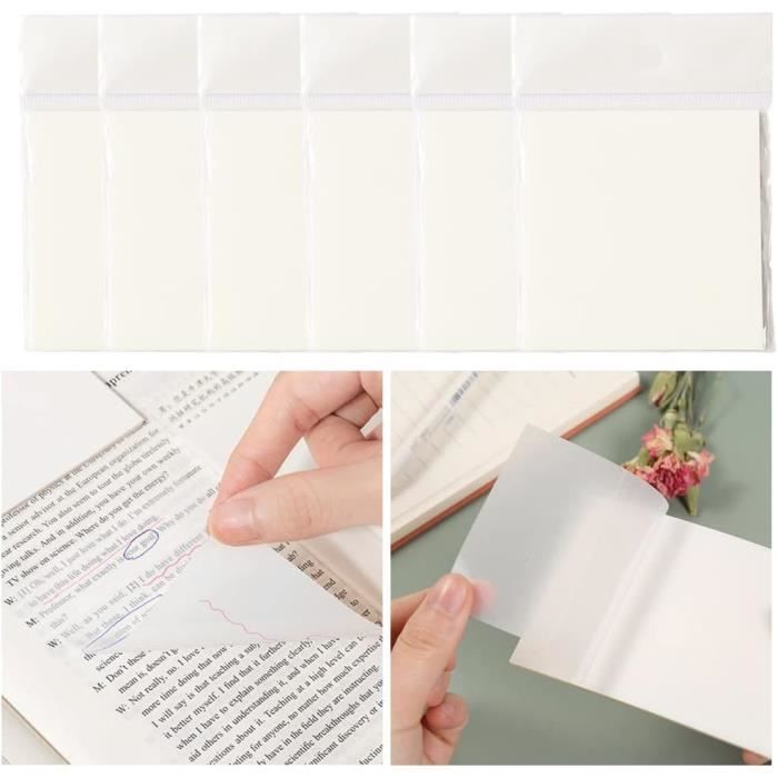 Sticky Notes Transparentes 300 pièces Notes Autocollantes Transparentes,Feuillets Autocollants ...