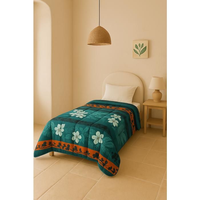 Couette Imprimée double face Végétal - 140 x 200 - MI SAISON -MORTREUX