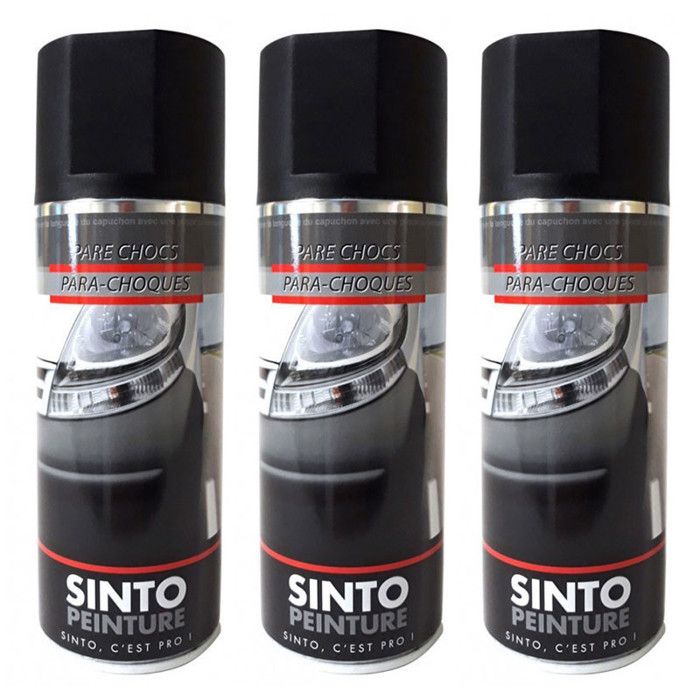 Lot de 3 bombes de peinture pour pare choc noir satin Sinto Cdiscount Auto