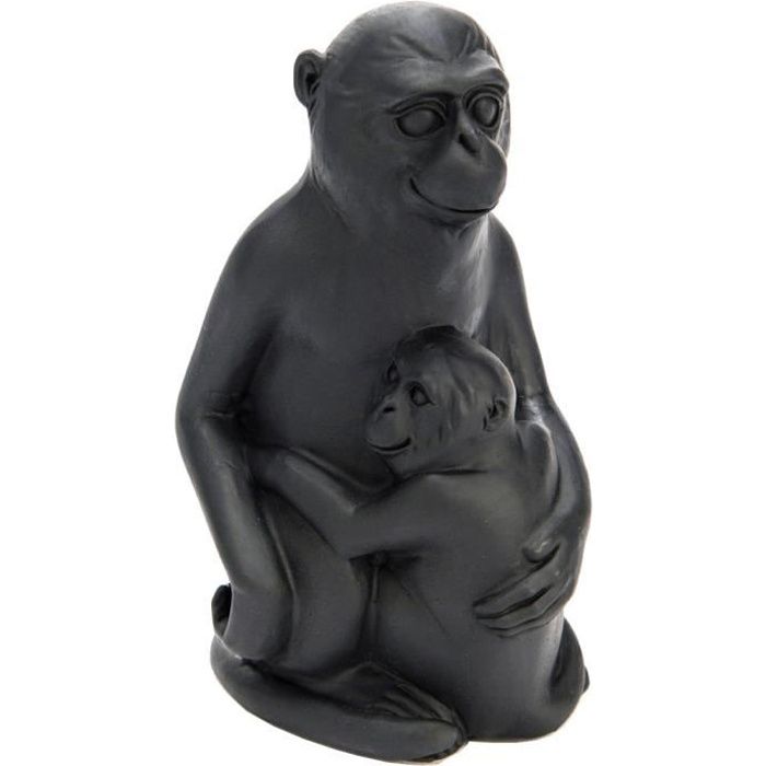 Statuette De Decoration Maman Singe Et Bebe Cdiscount Maison