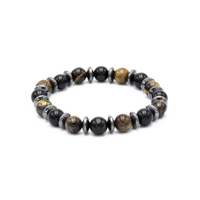 Bracelet élastique Baroque En œil De Tigre Pierres Naturelles - Réf.8 Neuf Sans Emballage