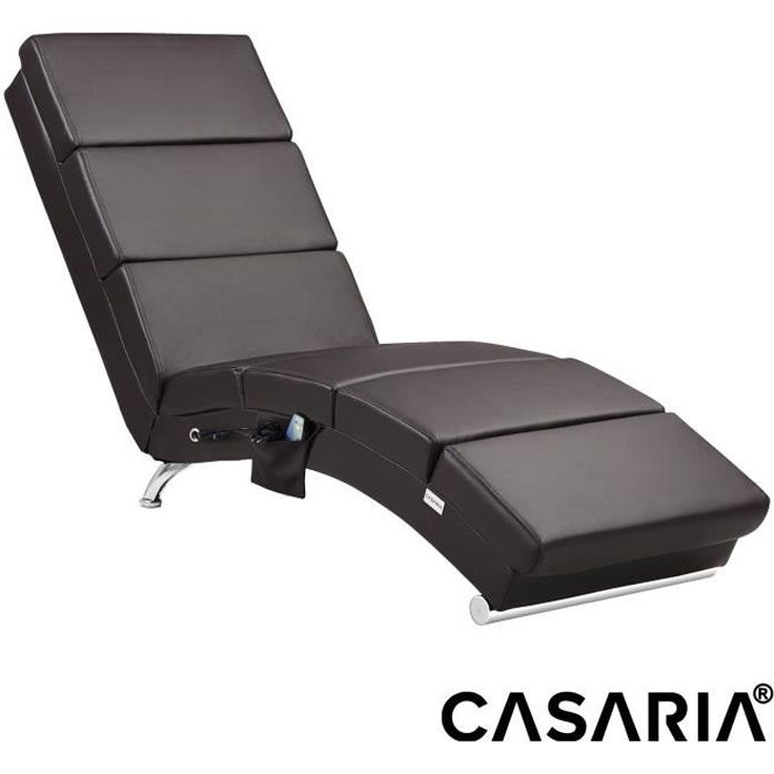 Chaise longue de relaxation London - CASARIA - Brun foncé - 8 points de  massage - Fonction de chauffage - Cdiscount Maison