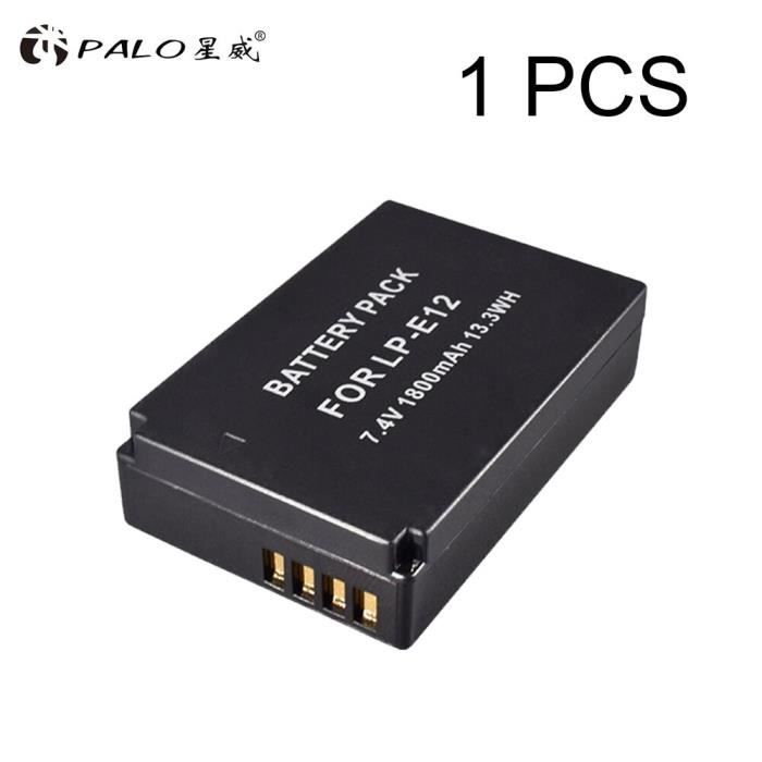 Batterie Li-ion 1800mAh LP E12 LPE12 avec écran LCD, double chargeur USB pour appareil photo DSLR Canon EOS M50 EOS M100 [F53905E]