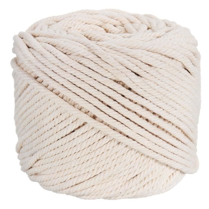 JBSON Corde Macramé,4mm x 100m Fil Macramé Coton pour Emballage Cadeau  Rideaux en Macramé Décoration de Chambre à Coucher et Décorations de Boheme