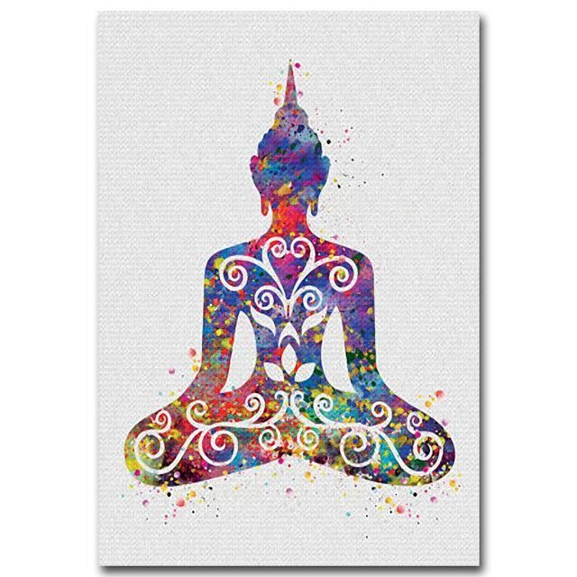 Moderne Minimaliste Aquarelle Bouddha Lotus Peintures Creatives Impressions Sur Toile Affiches Chambre Decor A La Maison Achat Vente Tableau Toile Cdiscount