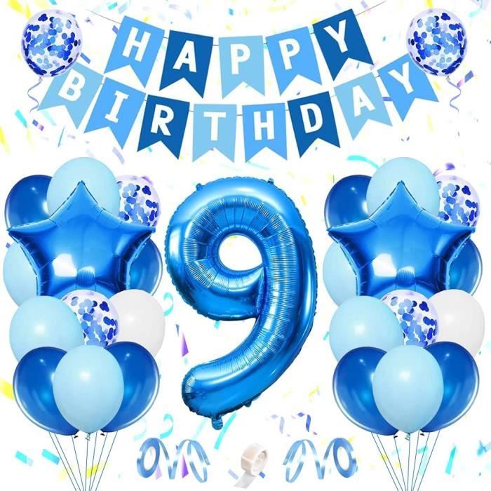 Ballons Bleus Decorations D Anniversaire Garcons Grands Ballons En Feuille D Helium A Gradient Ballons En Latex Confettis Bleu Cla Cdiscount Maison