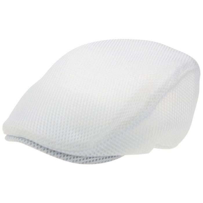 Coucoland Casquette de béret pour Homme Été Filet Chapeau de Coulisse Respirant Casquette Newsboy Flat Cap Casquette de Basque Homme Accessoire de Vie quotidienn (Taillr Unique) (Blanc
