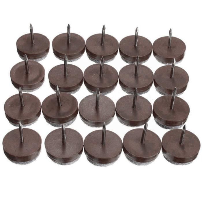 Lot De 20 Embouts Feutre Pour Pieds De Meubles - Diamètre 18-28mm - Transparent - Élastomère - Neuf