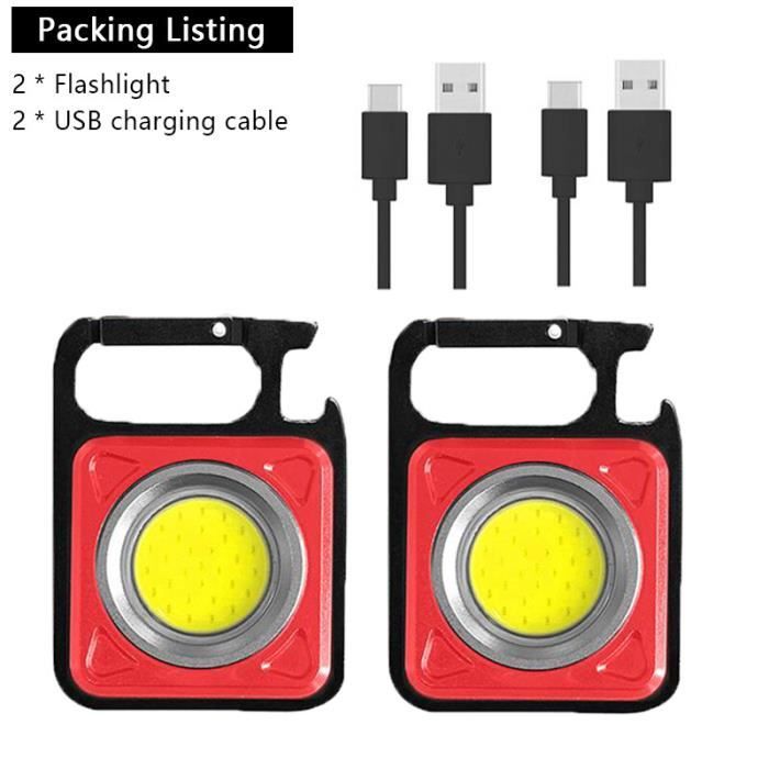 Forfait B-NOIR-Mini porte clés COB, lumière suspendue, charge USB