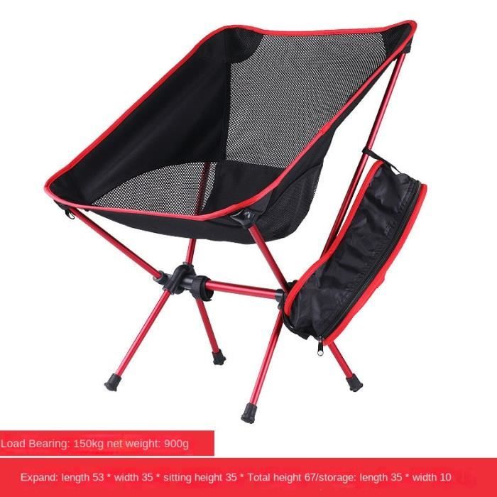 Chaise De Camping Pliante Légère Avec Hauteur Réglable - Dossier Mesh Respirant, Portée 150 Kg