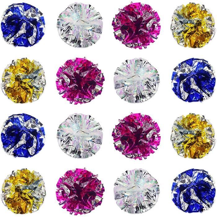 Crinkle Ball 16 Pieces Chat Boule Chat Balles Colorees Boules De Mylar Boule Avec Rustle Sound Pour Chaton Animal Interactif Cdiscount