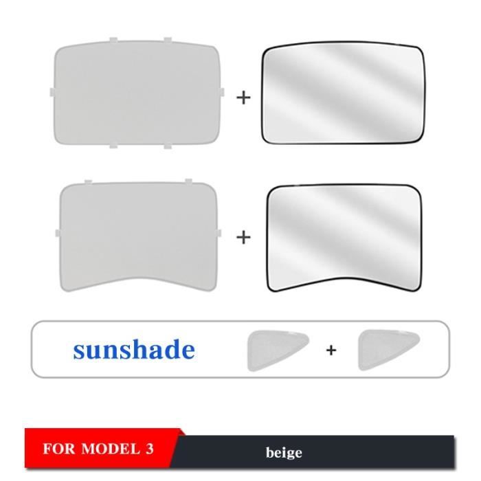 Pare-Soleil Topfit Pour Toit Panoramique Tesla Model Y 2021-2025 - Protection UV Maille Noire, Installation Facile