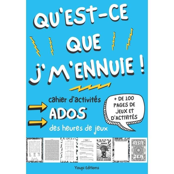 Incroyable ce livre est vraiment TROP COOL: Livre d'activités et jeux pour  les ADOS dès 12 ans (Années Collège) 100 pages pour s'occuper sans écrans 