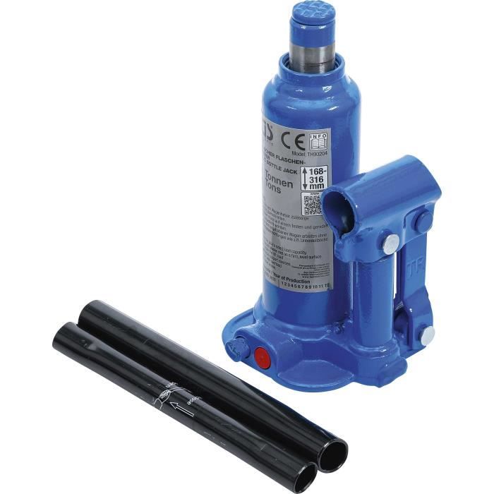 Cric Hydraulique 5 Tonnes BGS - Levage Véhicules/Machines - Hauteur Mini 207mm, Maxi 402mm