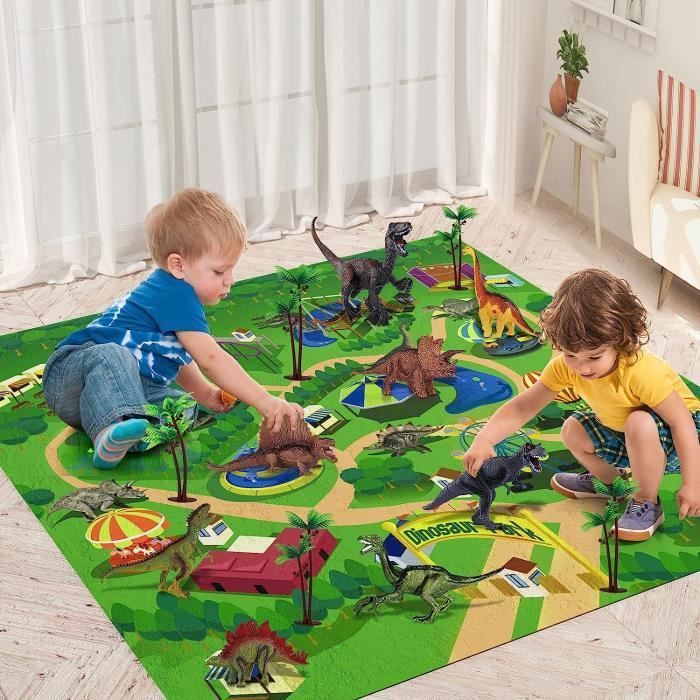 Meilleurs prix pour Tapis de jeu pour enfants Modèle de dinosaure Cadeau avec valise Monde des dinosaures Garçons Filles
