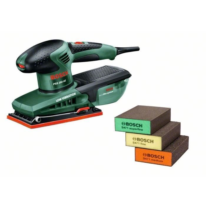 Ponceuse A Bande Filaire Bosch Pss 250 Ae Livree Avec 10 Feuilles Abrasives 3 Eponges Abrasives Achat Vente Ponceuse Polisseuse Bosch Ponceuse 060334020g Cdiscount