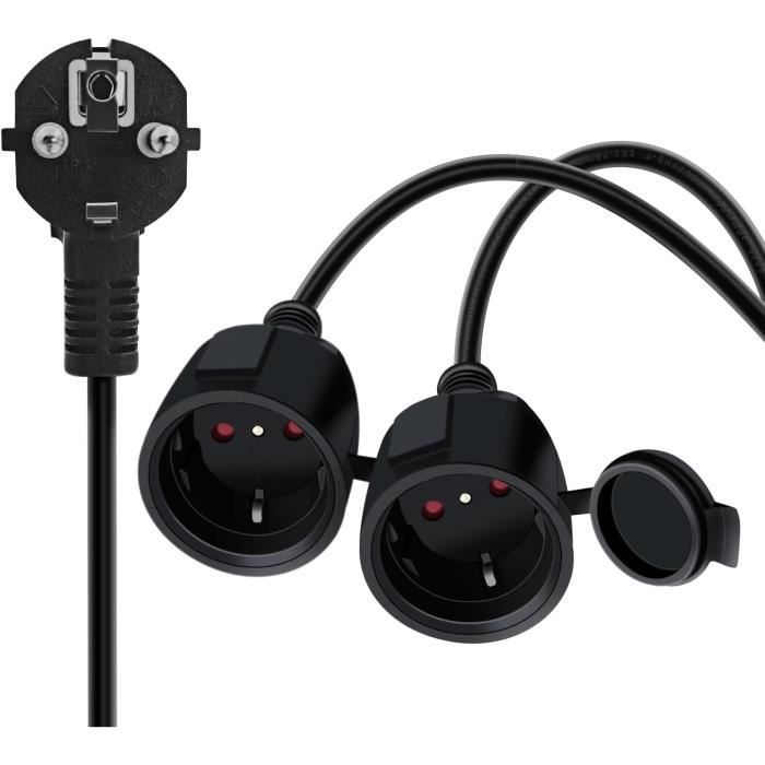 Rallonge Électrique Courte Schuko 16A -250V Rallonge Electrique Double ...