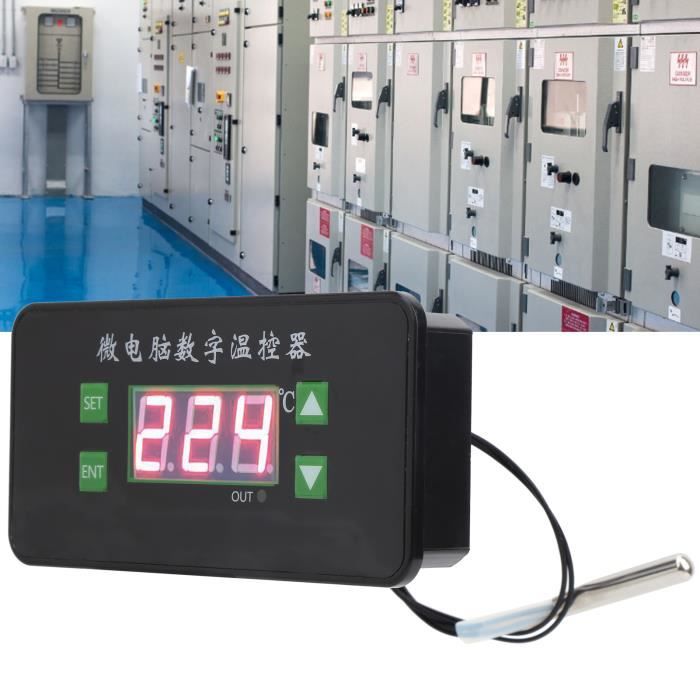 CYTGOUPER Contrôleur Température Numérique 12V Avec Capteur -50 à 110°C Mode C/F Pour Refroidissement Et Chauffage