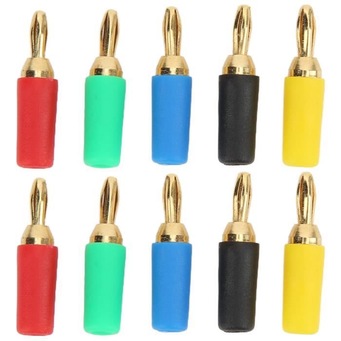 Duokon fiche banane à souder 10 pièces fiche banane 2.5mm laiton plaqué
