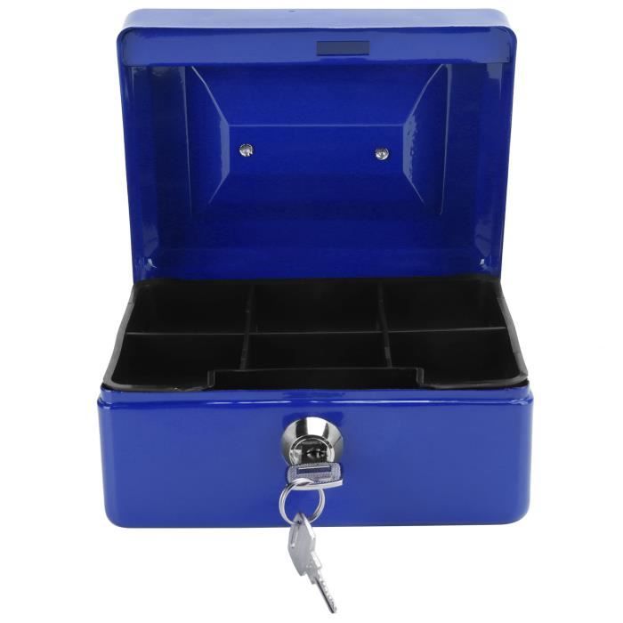 Cuque Caisse Mini coffre-fort portable de sécurité verrouillable de 6  pouces avec serrure à clé pour le bureau à domicile