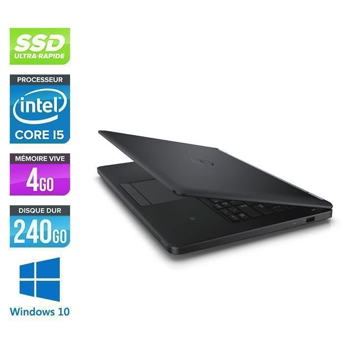 Top achat PC Portable Pc portable Dell E5450 - i5-5300U -4Go -240Go SSD - Windows 10 pas cher