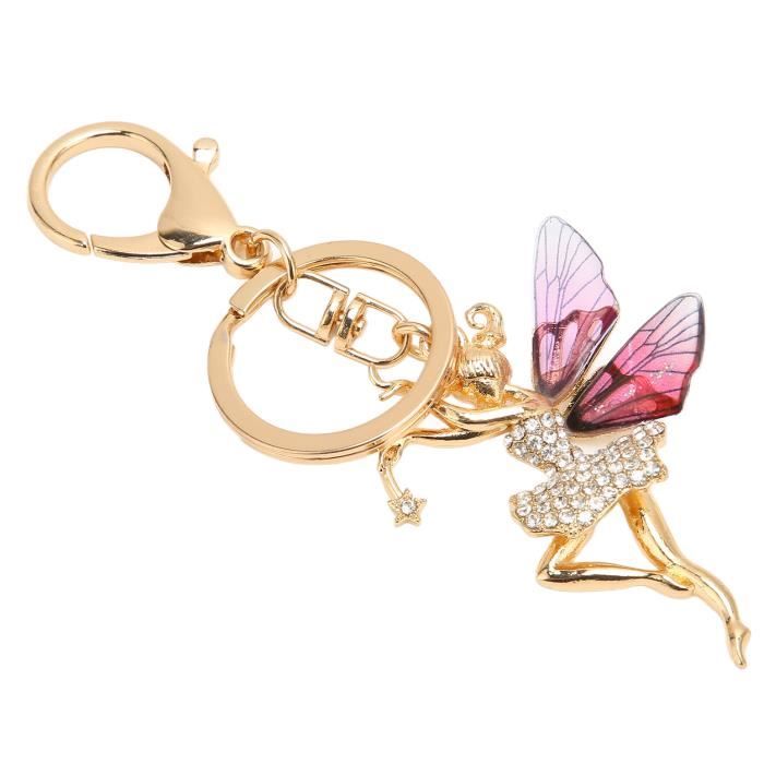 Porte-clés Papillon - Cadeau D'anniversaire Pour Femme - Accessoires De Sac De Voiture En Forme De Papillon Pour Filles - Porte-clés Papillon En Strass, Bleu