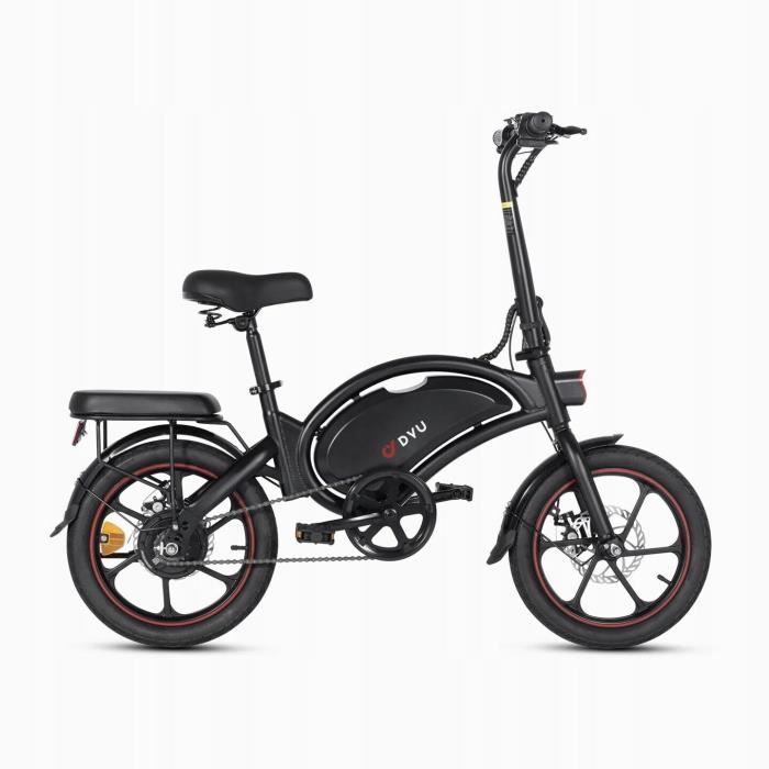 Vélo électrique pliant DYU D16 16 pouces 250W 36V 10AH 25 KM-H 40-50km noir