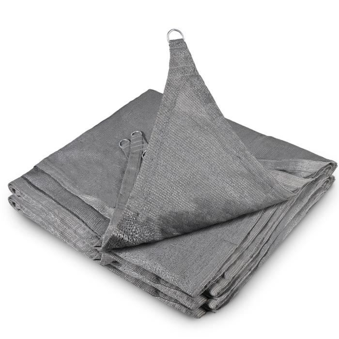 Voile d'ombrage Rectangulaire 3x4m - FIMEI - Protection anti-UV - Gris