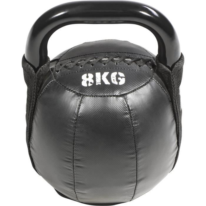 Halt/ère Russe Gorilla Sports Kettlebell en Fonte Noir avec Couleur ray/é poign/ées Disponible de 4kg /à 32kg