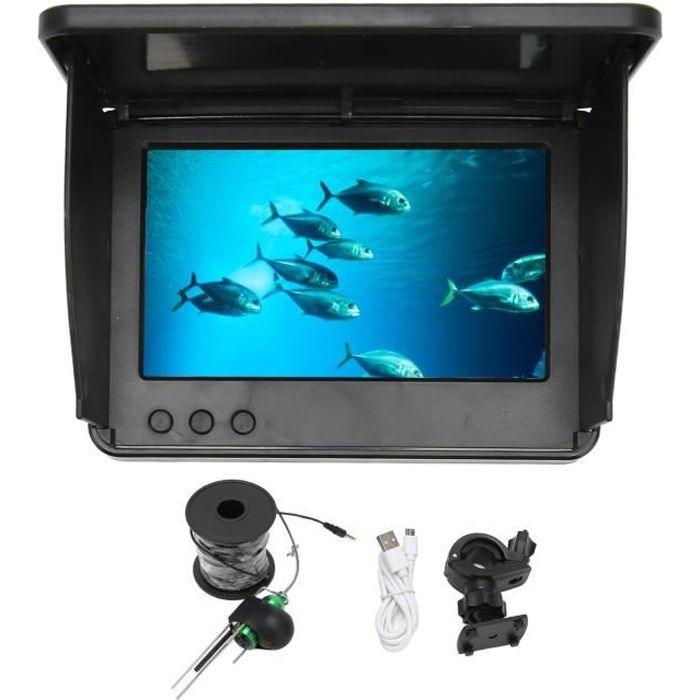 MAD Caméra de pêche Moniteur de Poisson Sous-marin, Détecteur de Poisson Visuel LCD 5 Pouces IP67 800 × 480, jardin detecteur