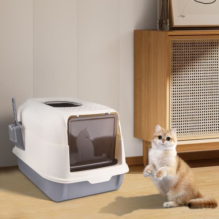 Meilleurs prix pour Bac à litière pour chat - YIPEEMA - type tiroir - gris - 36*51*34cm