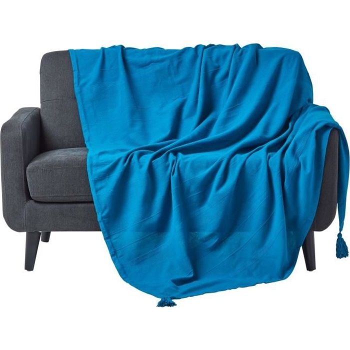 Jeté de lit ou de canapé Rajput Turquoise 150 x 200 cm Jeté de lit ou de canapé Rajput Turquoise 150 x 200 cm